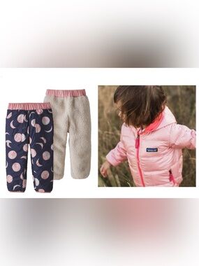 Patagonia baby snow set 12-18 months reversible tribbles pants and down jacket